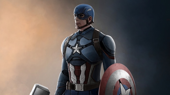 Captain America from Marvel Artwork 4K