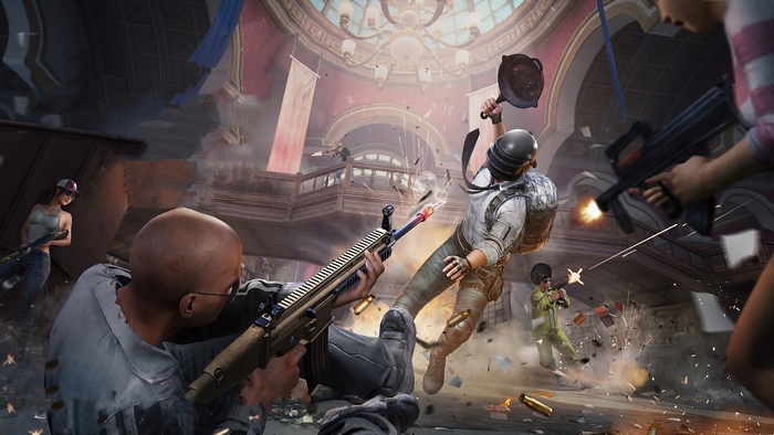 PlayerUnknown's Battlegrounds characters in a chaotic battle