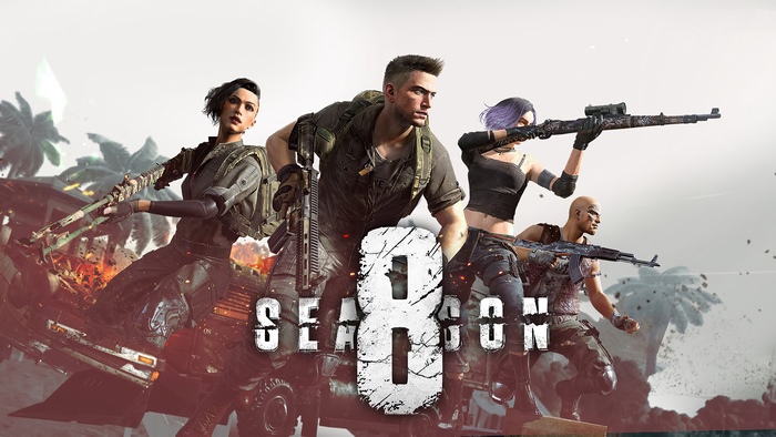 PlayerUnknown's Battlegrounds Season 8 characters with weapons