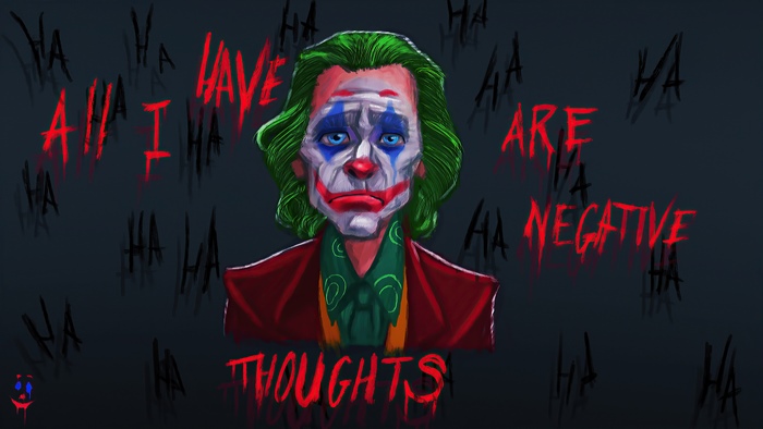 Joker artwork with text