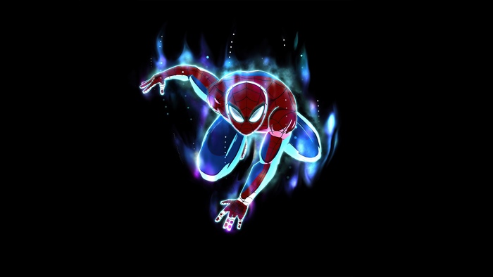Spiderman with blue aura artwork