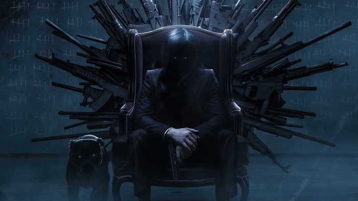 John Wick from Movies with Dog and Guns