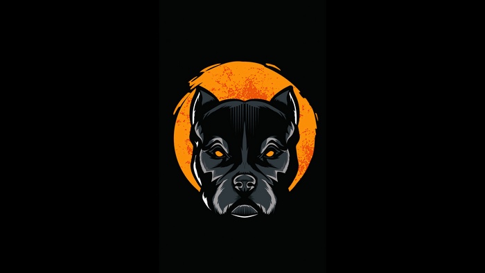 Minimalist Pitbull Artwork 4K