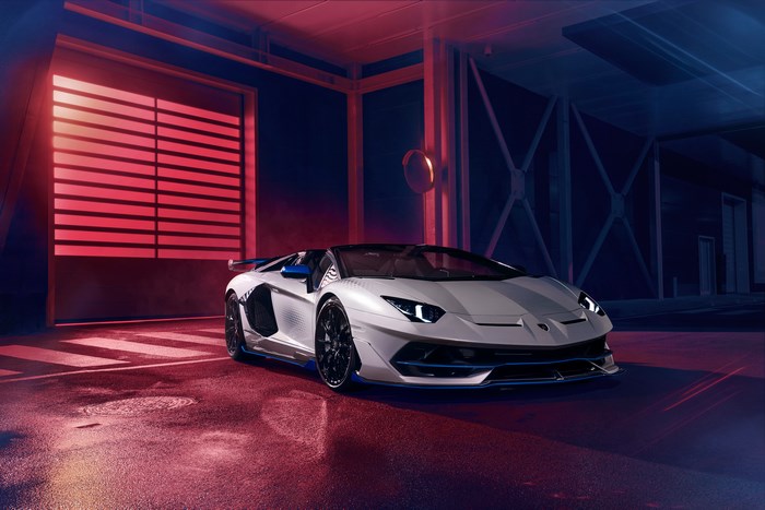 White Lamborghini Aventador SVJ Roadster Xago