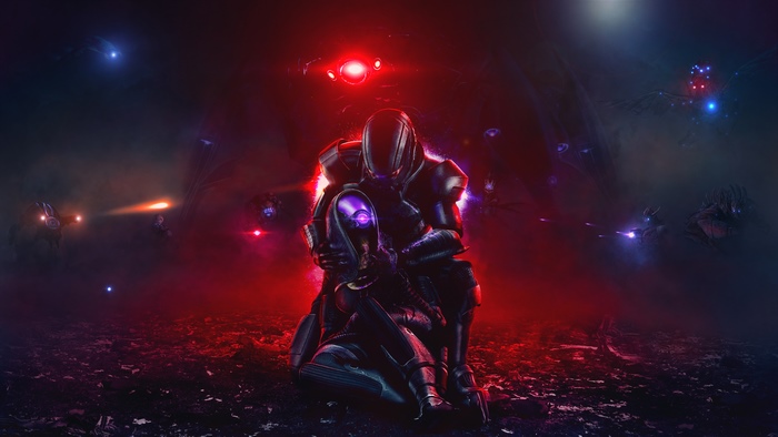 Commander Shepard and Tali from Mass Effect