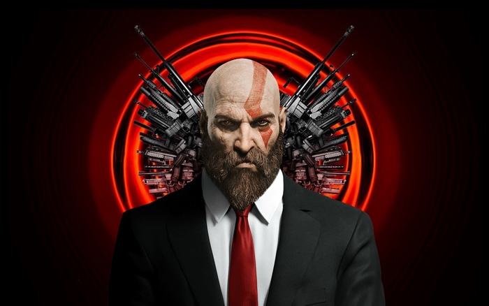 Kratos from God of War as Hitman