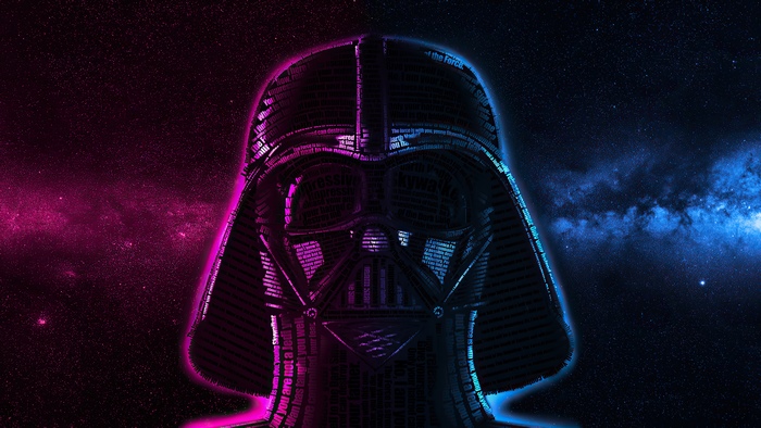 Darth Vader from Star Wars typography artwork 4K