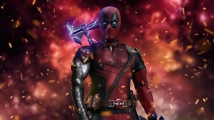 Deadpool with Stormbreaker axe