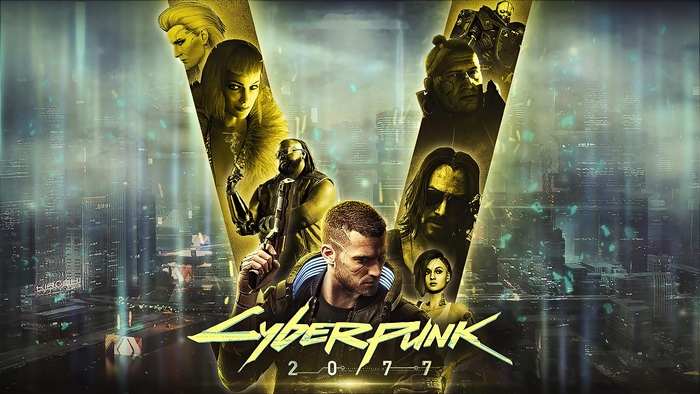 Cyberpunk 2077 characters in front of Night City