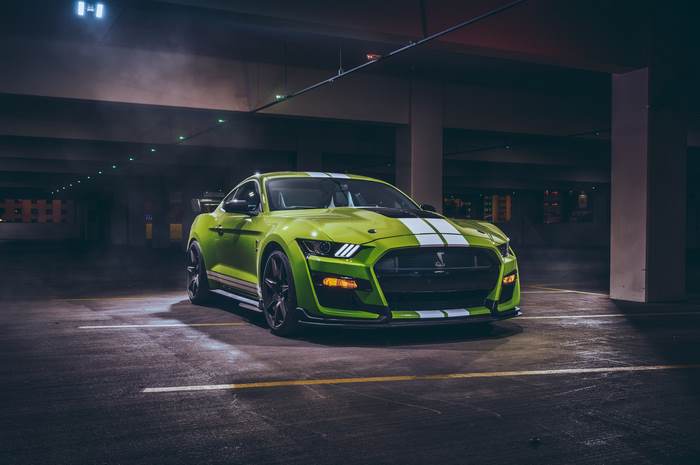 Green Ford Mustang Shelby GT500 4K