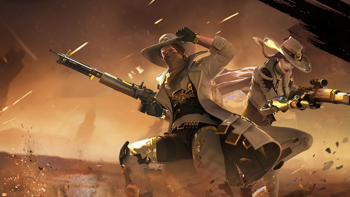 Two characters from Garena Free Fire with sniper rifles