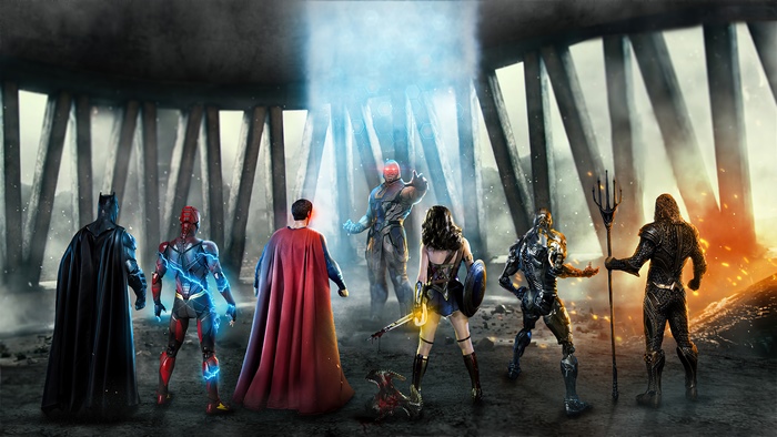 Justice League artwork with Darkseid