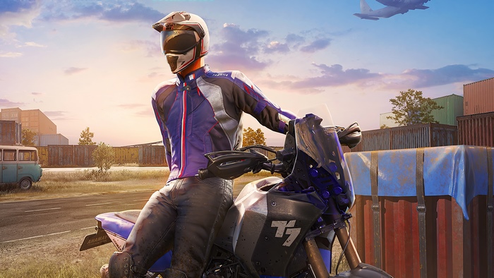 PlayerUnknown's Battlegrounds biker with Yamaha motorcycle