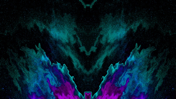 Abstract digital art with teal and purple swirls