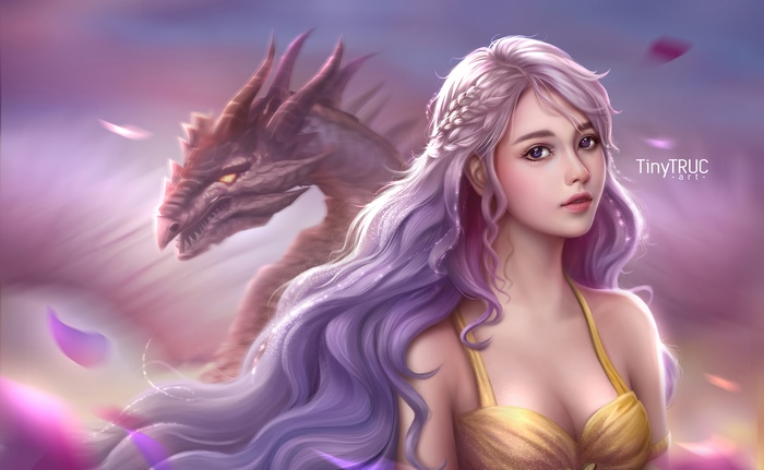Daenerys Targaryen with a dragon