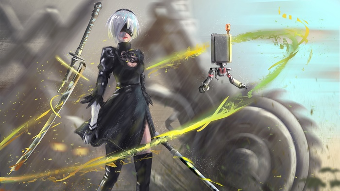 2B and Pod 042 from Nier: Automata