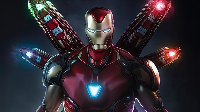 Iron Man in his suit with wings