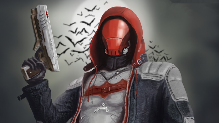 Red Hood with Gun and Bats