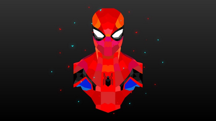 Spiderman low poly artwork 4K