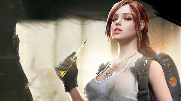 Woman with screwdriver from Garena Free Fire