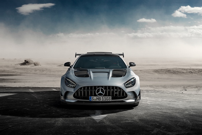 Mercedes-AMG GT R in a desert landscape