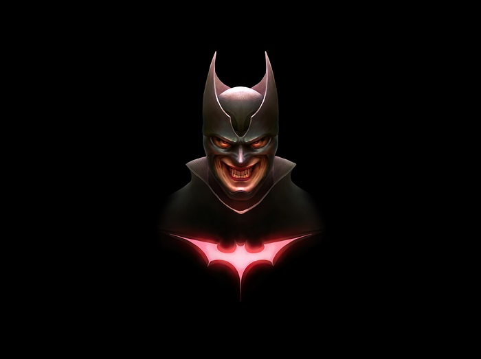 Dark Batman Artwork with Red Bat Symbol