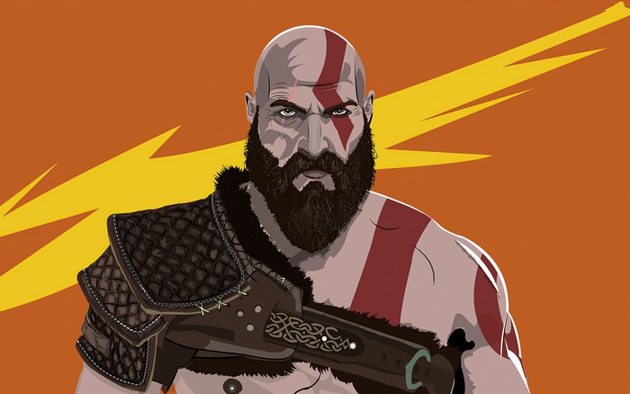 Kratos from God of War artwork