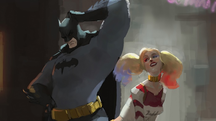 Batman and Harley Quinn artwork