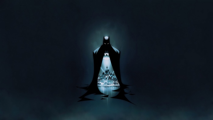 Batman artwork with Gotham City