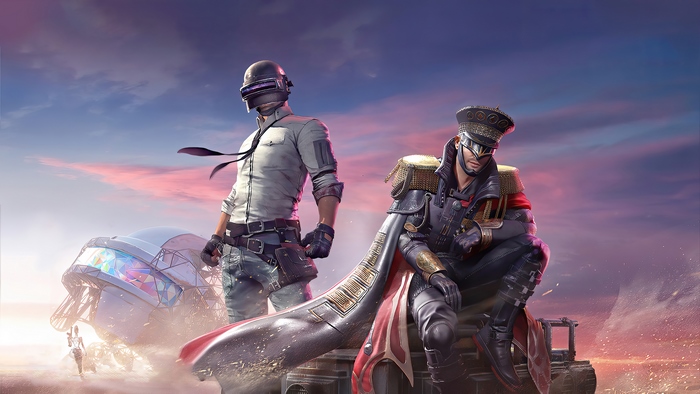 PUBG characters in a desert landscape