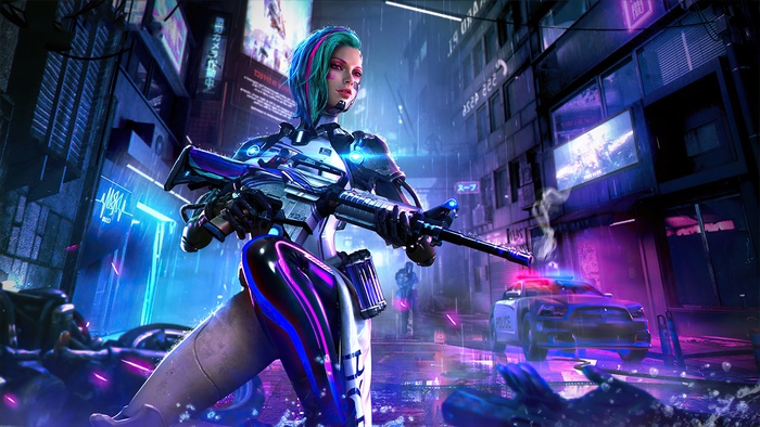 Female character with gun in Garena Free Fire 4K
