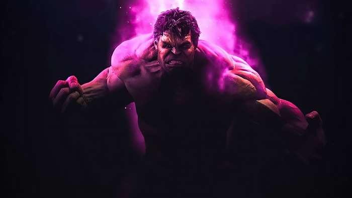 Hulk with pink energy 4K