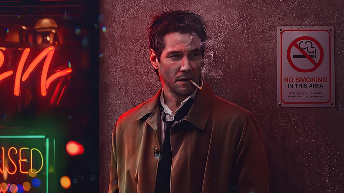 John Constantine from DC Comics smoking