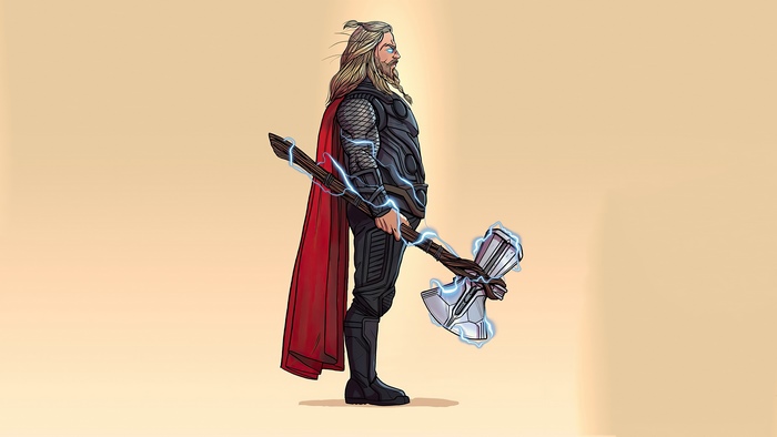 Thor with Mjolnir Artwork 4K