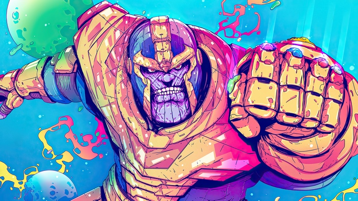 Thanos artwork with Infinity Gauntlet