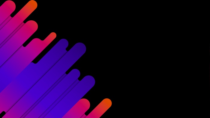 Abstract digital art with gradient lines on black background