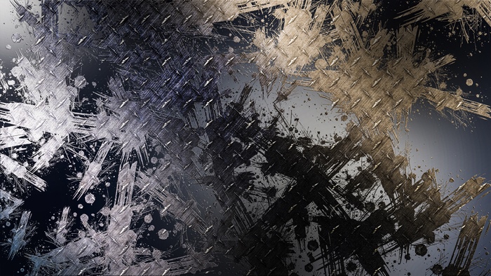 Abstract digital art with metallic textures