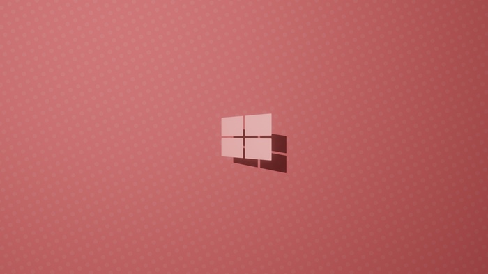 Windows 10 logo on pink dotted background 4K