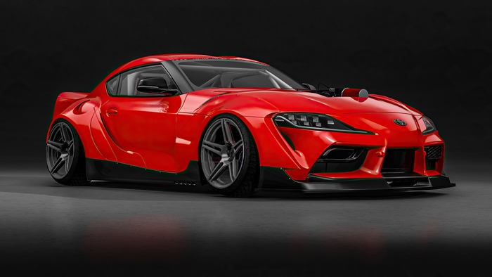 Red Toyota Supra Sports Car