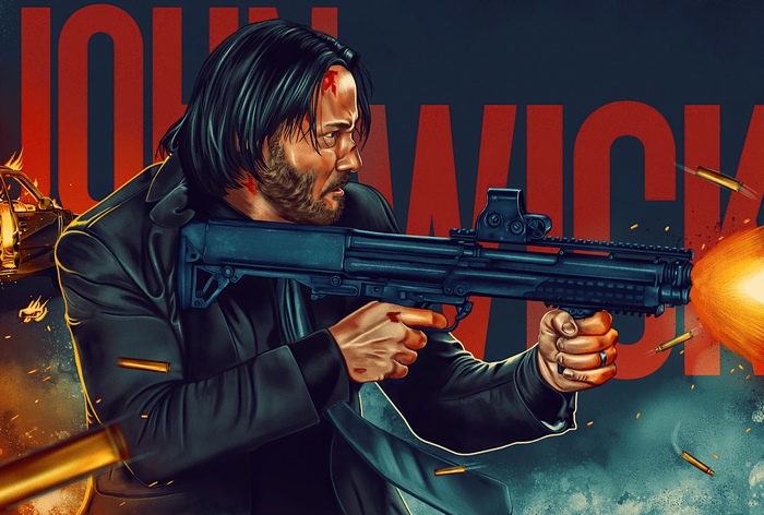 John Wick with shotgun