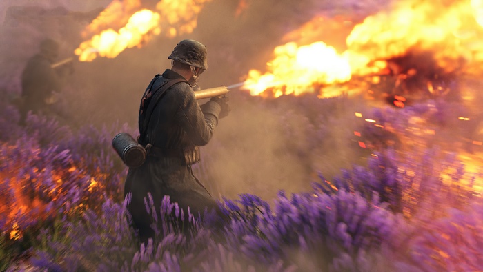 Soldiers using flamethrowers in Battlefield V