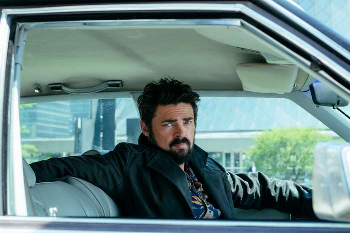 Billy Butcher from The Boys in a car