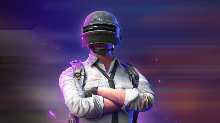 PUBG Character with Helmet in Action Pose