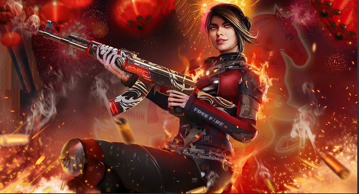Woman with gun from Garena Free Fire 4K