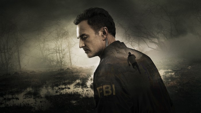 FBI agent in a foggy forest
