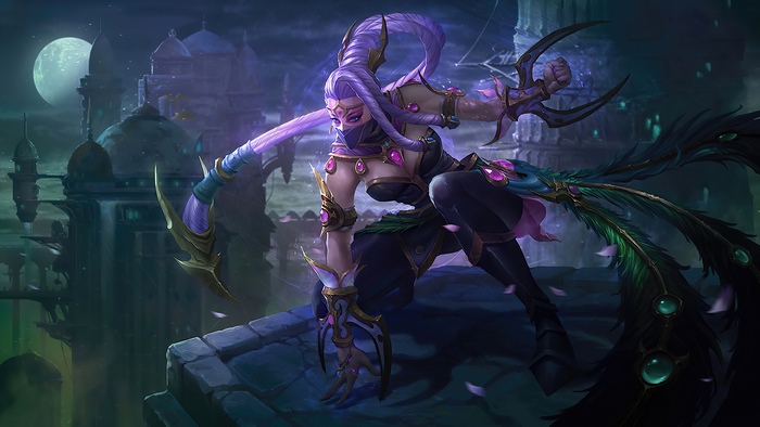 Dota 2 character with peacock feathers