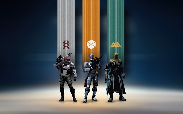 Destiny 2 characters with class symbols