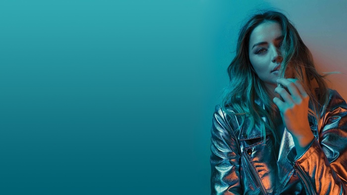 Ana de Armas in a silver jacket