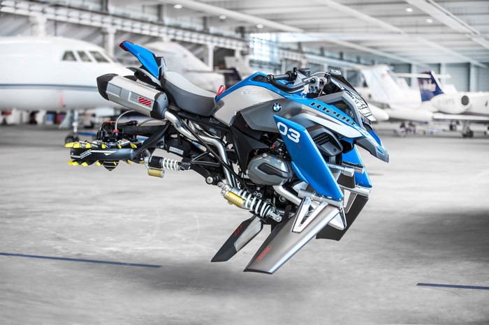 BMW R1200GS Hoverbike in Hangar