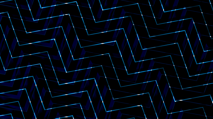 Abstract blue zig zag pattern on black background